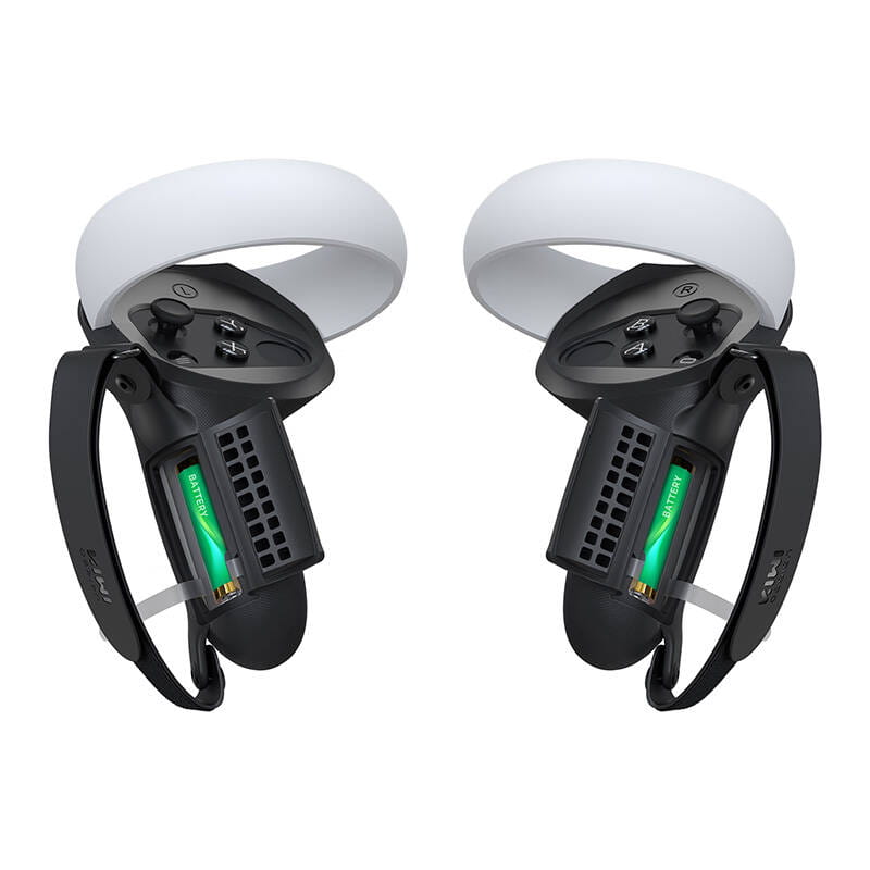Pokrowiec na kontrolery z otworem na baterię i uchwytem Kiwi Design Q1 PRO-2.2 do Meta Quest 2 czarne