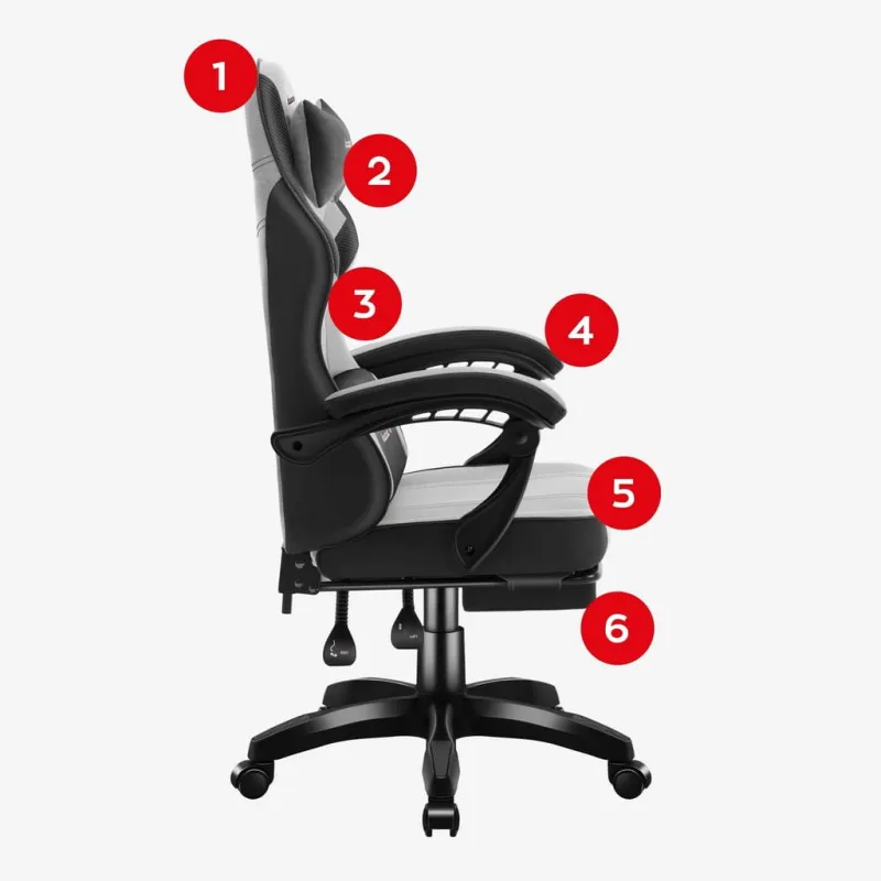 Fotel gamingowy Huzaro Force 3.7 Grey