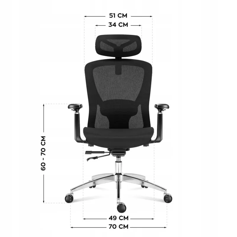Fotel ergonomiczny Mark Adler Expert 5.3 Black Mesh