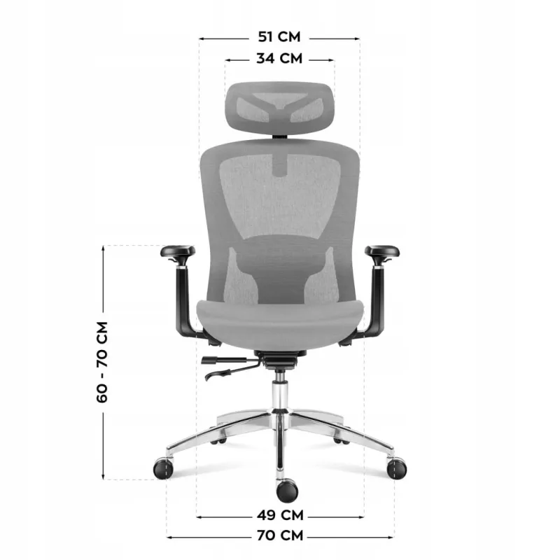 Fotel ergonomiczny Mark Adler Expert 5.3 Grey Mesh