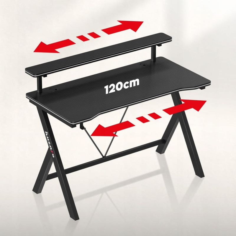 Biurko gamingowe 120 cm Huzaro Hero 1.9 Black