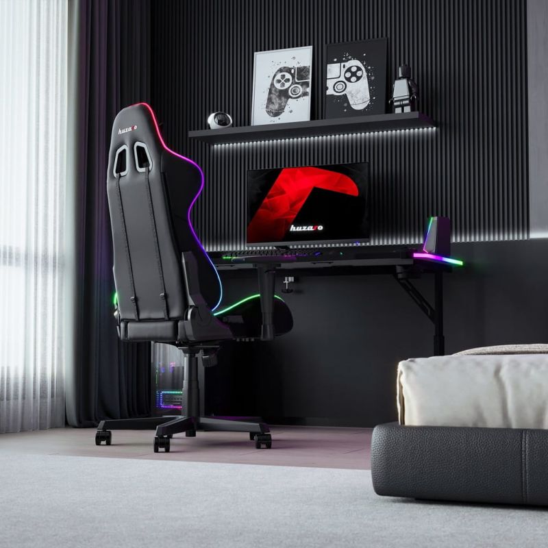 Biurko gamingowe LED Huzaro Hero 3.6 RGB Black