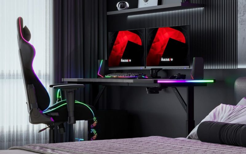 Biurko gamingowe Huzaro Hero 4.6 RGB Black 160 cm