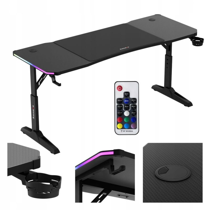 Biurko gamingowe Huzaro Hero 4.6 RGB Black 160 cm