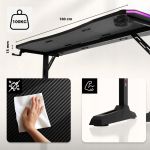 Biurko gamingowe Huzaro Hero 4.6 RGB Black 160 cm