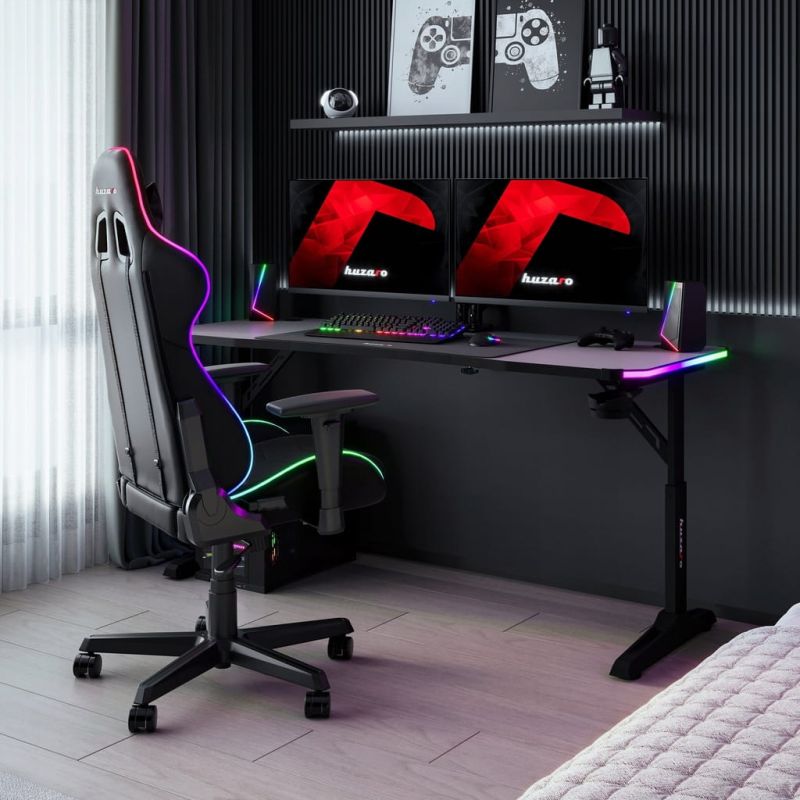 Biurko gamingowe Huzaro Hero 4.6 RGB Black 160 cm