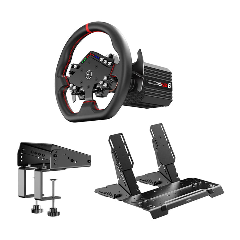 Zestaw PXN VD6 DBT – baza VD6 + kierownica WDS R2 + pedały hamulec/gaz PD HM + zacisk Z9