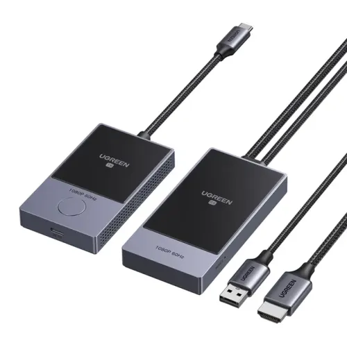 Adapter HDMI UGREEN CM737 nadajnik+odbiornik (czarny)