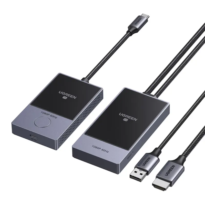 Adapter HDMI UGREEN CM737 nadajnik+odbiornik (czarny)