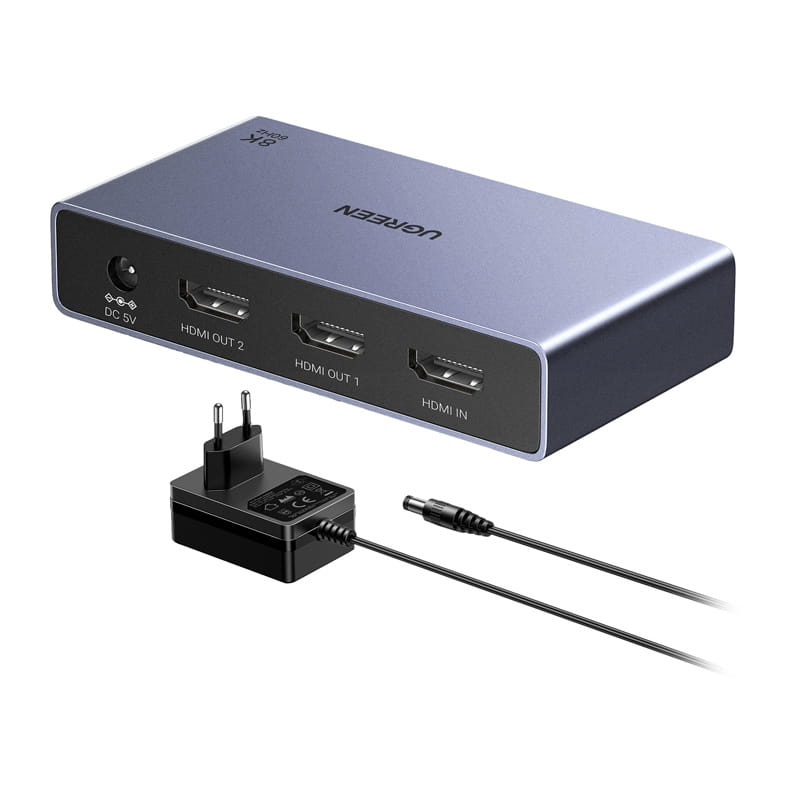 Rozdzielacz HDMI Ugreen CM694 1x2, 8K, 60Hz (czarny)