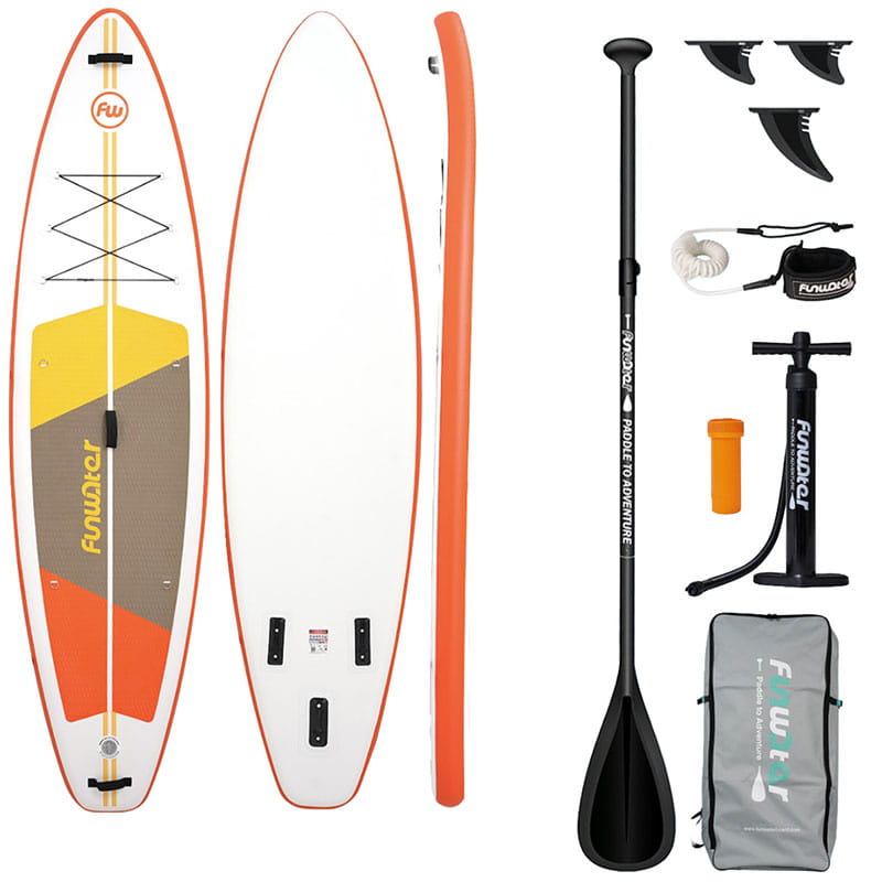 Deska do pływania SUP FunWater SUPFW69B 3,35m (pomarańczowo-biała)