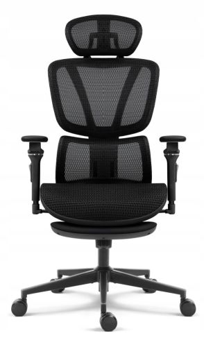 Fotel biurowy ergonomiczny obrotowy Hell's Chair HC-1044 czarny tkanina