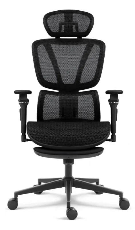 Fotel biurowy ergonomiczny obrotowy Hell's Chair HC-1044 czarny tkanina