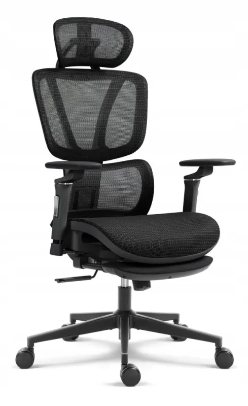 Fotel biurowy ergonomiczny obrotowy Hell's Chair HC-1044 czarny tkanina
