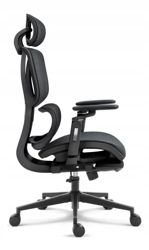 Fotel biurowy ergonomiczny obrotowy Hell's Chair HC-1044 czarny tkanina