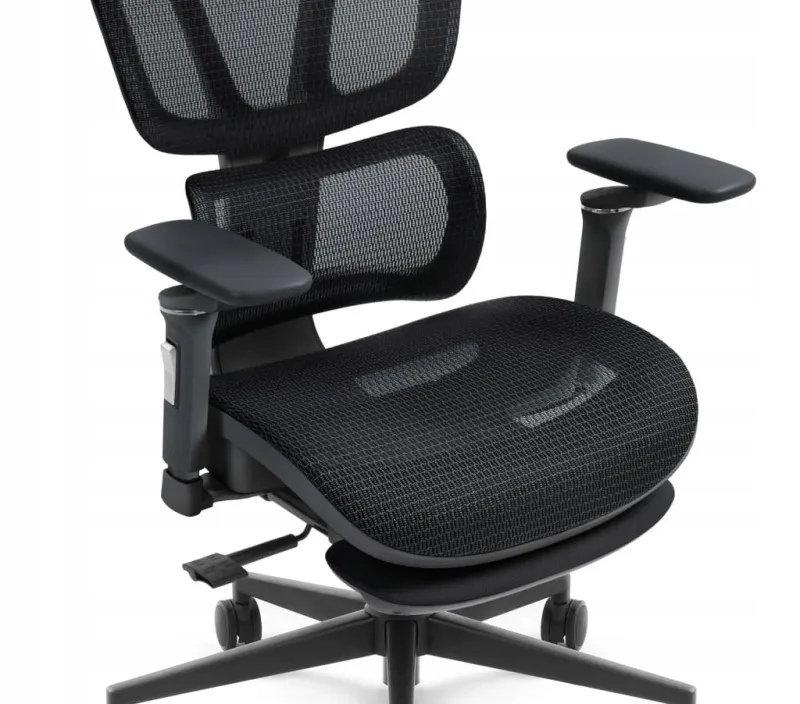 Fotel biurowy ergonomiczny obrotowy Hell's Chair HC-1044 czarny tkanina