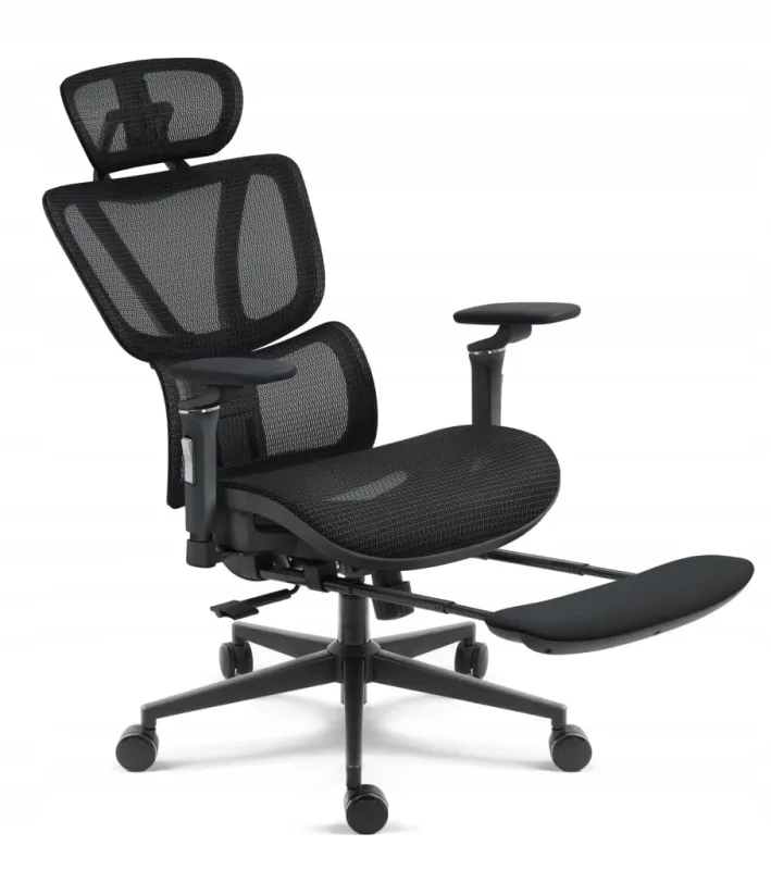 Fotel biurowy ergonomiczny obrotowy Hell's Chair HC-1044 czarny tkanina