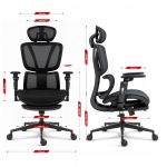 Fotel biurowy ergonomiczny obrotowy Hell's Chair HC-1044 czarny tkanina