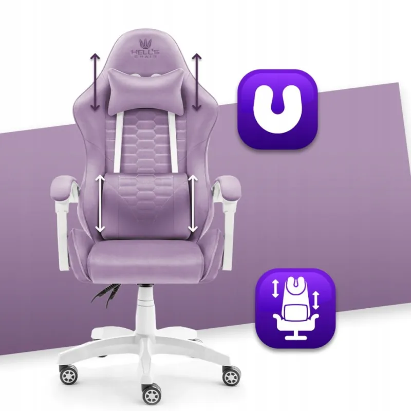 Fotel gamingowy HELL'S CHAIR HC-1000 Purple tkanina