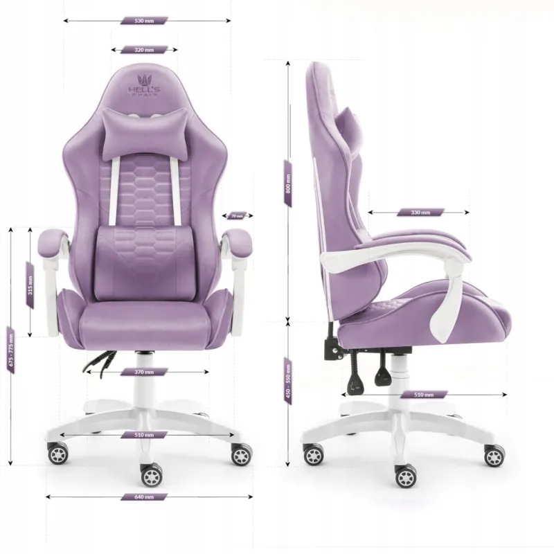 Fotel gamingowy HELL'S CHAIR HC-1000 Purple tkanina