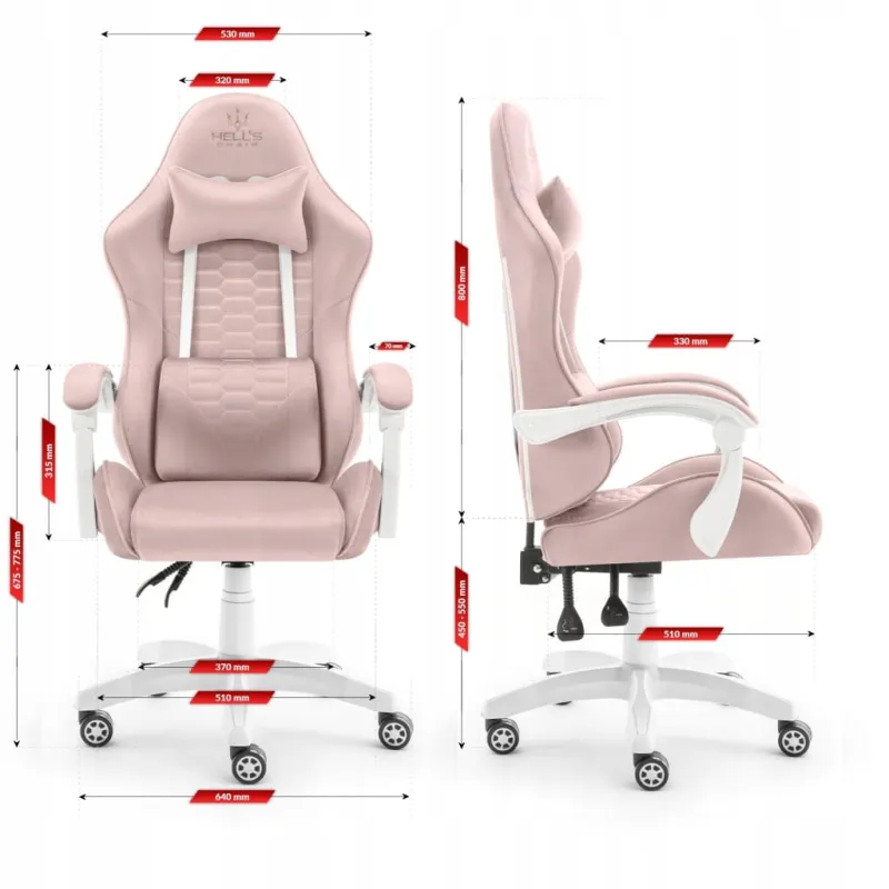 Fotel gamingowy Hell's Chair HC-1000 Pink tkanina