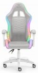 Fotel gamingowy Hell's Chair HC-1000 szary tkanina LED RGB z poduszkami