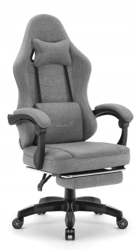 Fotel gamingowy Hell's Chair HC-1015 szary tkanina szary