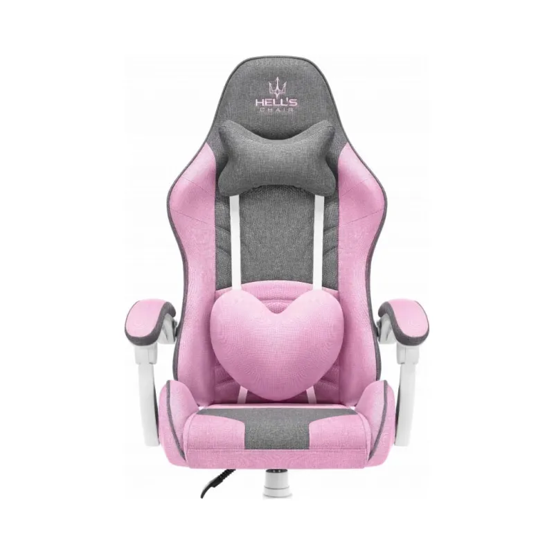 Fotel gamingowy HELL'S CHAIR Rainbow Pink- Gray tkanina