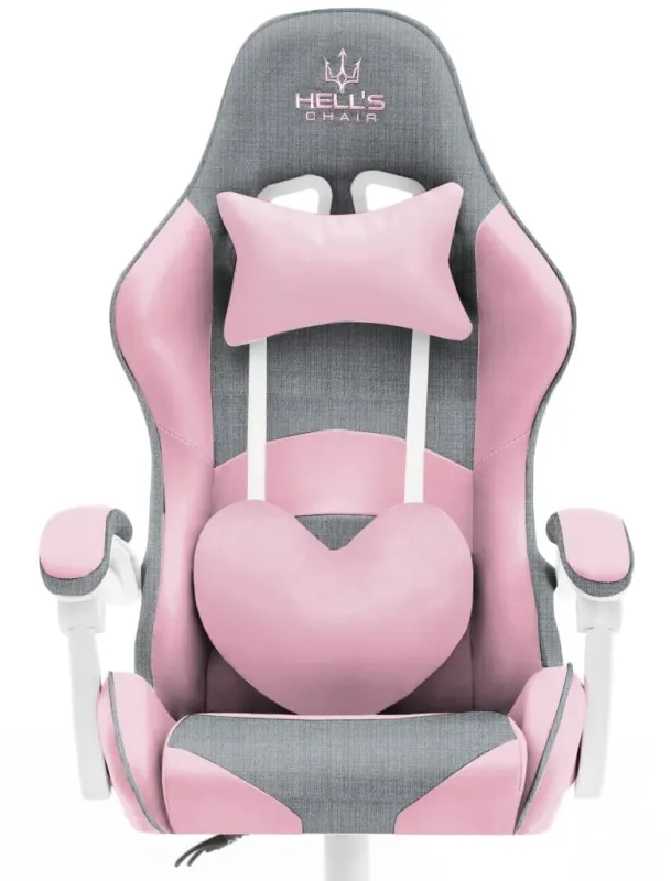 Fotel gamingowy HELL'S CHAIR Rainbow Pink- Gray tkanina