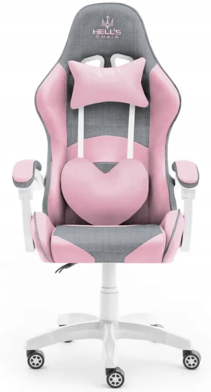Fotel gamingowy HELL'S CHAIR Rainbow Pink- Gray tkanina