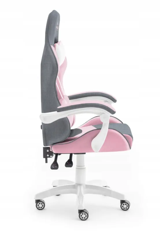 Fotel gamingowy HELL'S CHAIR Rainbow Pink- Gray tkanina