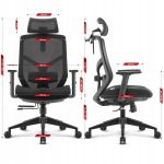 Fotel biurowy ergonomiczny obrotowy Hell's Chair HC-1052 czarny tkanina