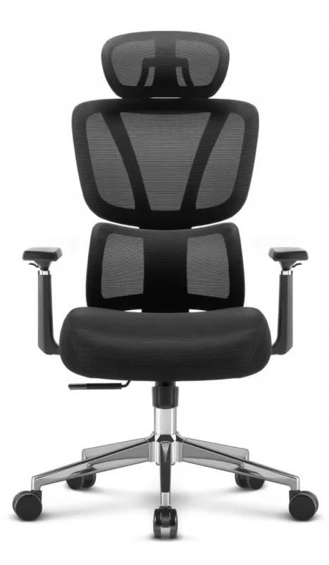 Fotel biurowy ergonomiczny obrotowy Hell's Chair HC-1043 czarny tkanina
