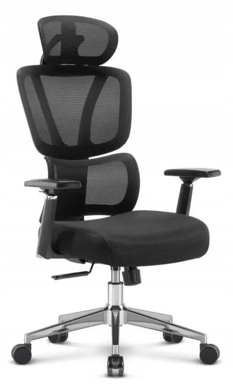 Fotel biurowy ergonomiczny obrotowy Hell's Chair HC-1043 czarny tkanina