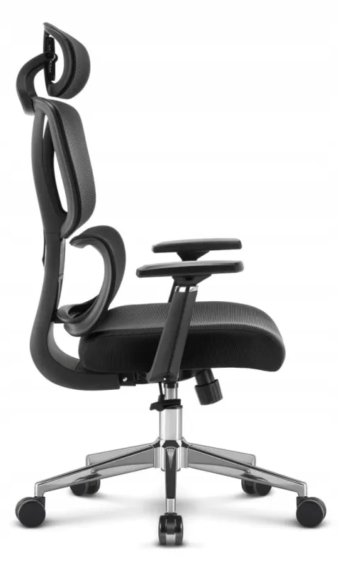 Fotel biurowy ergonomiczny obrotowy Hell's Chair HC-1043 czarny tkanina