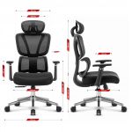 Fotel biurowy ergonomiczny obrotowy Hell's Chair HC-1043 czarny tkanina