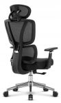 Fotel biurowy ergonomiczny obrotowy Hell's Chair HC-1043 czarny tkanina