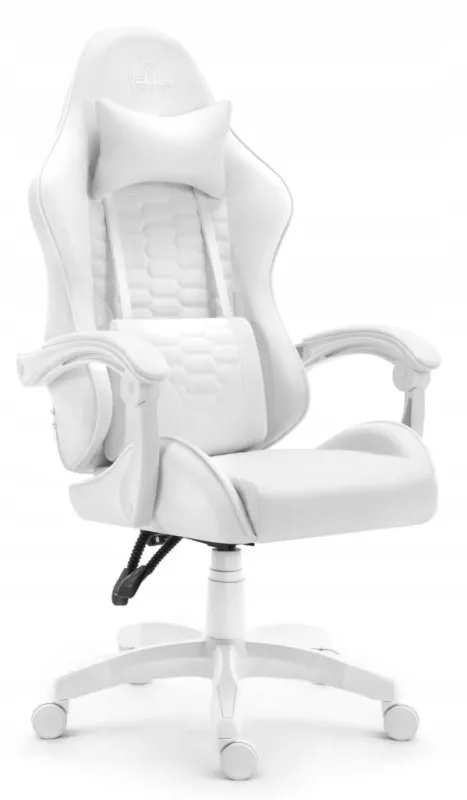 Fotel gamingowy Hell's Chair HC-1000 White skóra sztuczna biały