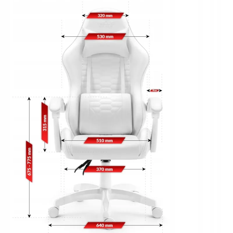 Fotel gamingowy Hell's Chair HC-1000 White skóra sztuczna biały