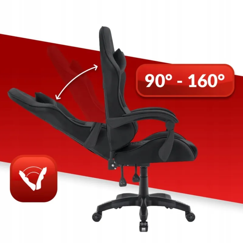 Fotel gamingowy Hell's Chair HC-1000 Black tkanina czarny