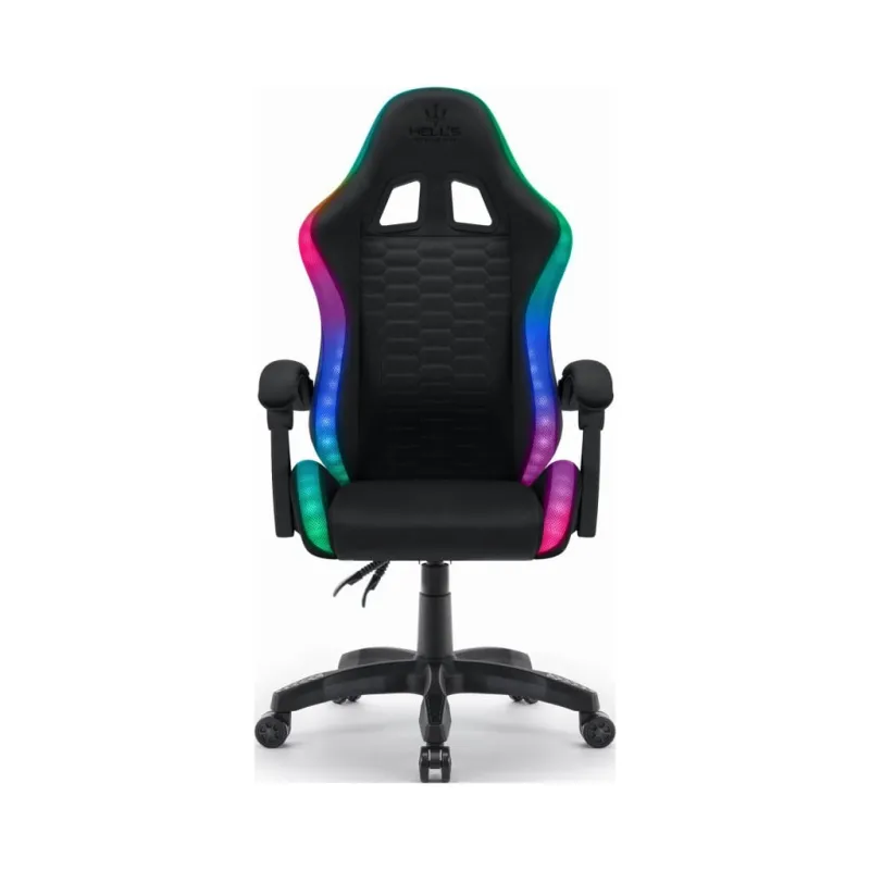 Fotel gamingowy HELL'S CHAIR HC- 1000 Black Tkanina LED RGB tkanina czarny