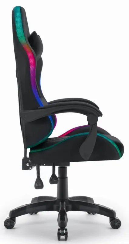 Fotel gamingowy HELL'S CHAIR HC- 1000 Black Tkanina LED RGB tkanina czarny