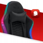 Fotel gamingowy HELL'S CHAIR HC- 1000 Black Tkanina LED RGB tkanina czarny