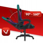 Fotel gamingowy HELL'S CHAIR HC- 1000 Black Tkanina LED RGB tkanina czarny