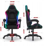 Fotel gamingowy HELL'S CHAIR HC- 1000 Black Tkanina LED RGB tkanina czarny