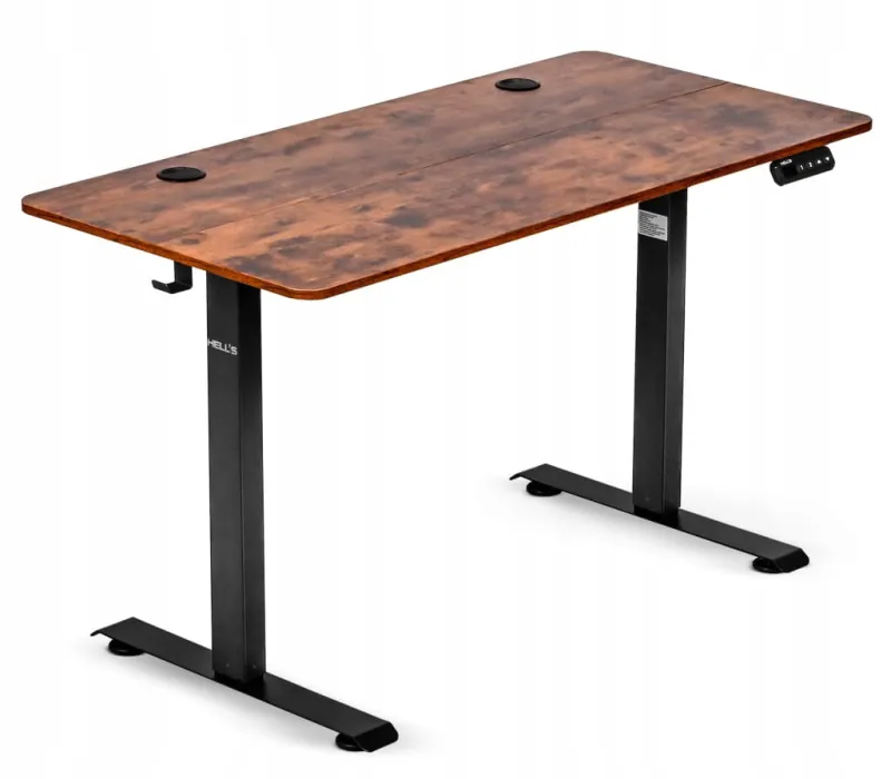 Biurko elektryczne z regulacją wysokości Hells Chair Rustic Brown 120x60 cm