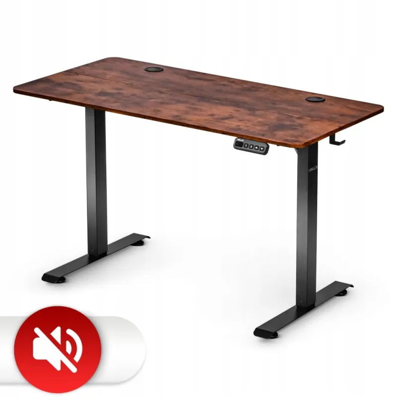 Biurko elektryczne z regulacją wysokości Hells Chair Rustic Brown 120x60 cm