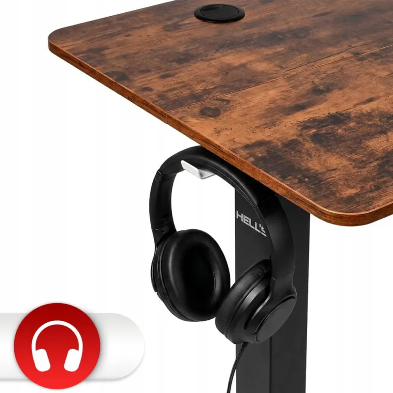 Biurko elektryczne z regulacją wysokości Hells Chair Rustic Brown 120x60 cm