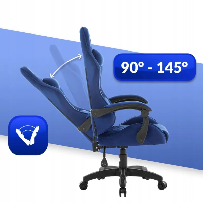 Fotel gamingowy HELL'S CHAIR HC- 1000 Granatowy tkanina