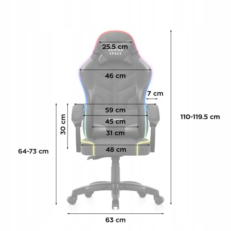 Fotel gamingowy Huzaro Force 2.7 RGB Black